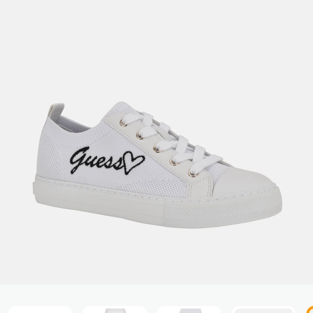 Guess Women's White and Black Logo Sneakers